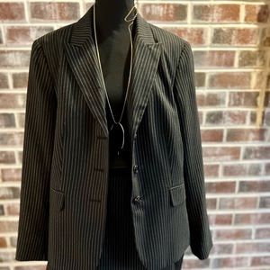Stretch pinstripe suit.  Size 12